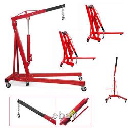 2 Ton Hydraulic Folding Engine Crane Hoist Lift Stand Garage Workshop Red k