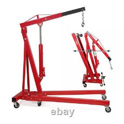 2 Ton Hydraulic Folding Engine Crane Hoist Lift Stand Garage Workshop Red k