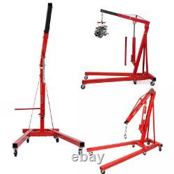 2 Ton Hydraulic Folding Engine Crane Hoist Lift Stand Garage Workshop Red k