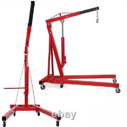 2 Ton Hydraulic Folding Engine Crane Hoist Lift Stand Garage Workshop Red k