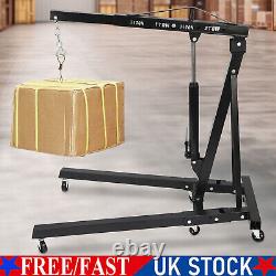 2 Ton Hydraulic Folding Engine Crane Stand Hoist Lift Jack Garage Workshop Wheel