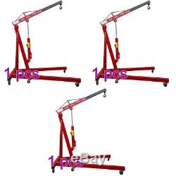2 Ton Hydraulic Folding Engine Crane Stand Hoist Lift Jack Tool & Wheels
