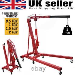 2 Ton Hydraulic Folding Engine Crane Stand Hoist Lift Jack Workshop Adjustable