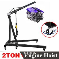 2 Ton Hydraulic Folding Engine Crane Stand Hoist Lift Jack Workshop Heavy Duty