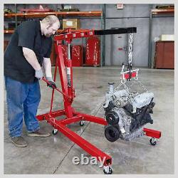 2 Ton Hydraulic Folding Engine Crane Stand Hoist lift Jack Garage Adjustable