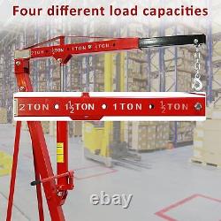 2 Ton Hydraulic Folding Engine Crane Stand Hoist lift Jack Lifting Garage Wheel