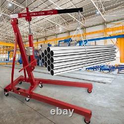 2 Ton Hydraulic Folding Engine Crane Stand Hoist lift Jack Lifting Garage Wheel