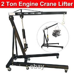 2 Ton Hydraulic Folding Engine Crane Stand Hoist lift LifterJack Workshop Garage