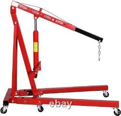 2 Ton Hydraulic Folding Engine Crane Stand Jack Workshop Heavy Hoist Lift Lifter