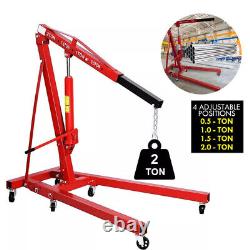 2 Ton Hydraulic Folding Engine Crane Stand Jack Workshop Hoist Lift Lifter Heavy