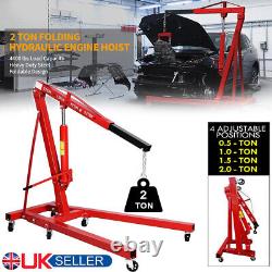 2 Ton Hydraulic Folding Engine Crane Stand Jack Workshop Hoist Lift Lifter Heavy