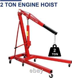 2 Ton Hydraulic Folding Engine Crane Stand Jack Workshop Hoist Lift Lifter Heavy