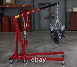 2 Ton Hydraulic Folding Engine Crane Stand Jack Workshop Hoist Lift Lifter Heavy