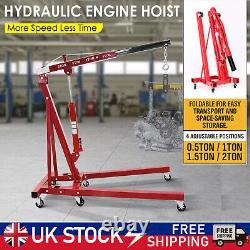 2 Ton Hydraulic Folding Engine Crane Stand Workshop Hoist lift Jack Heavy Duty