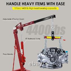 2 Ton Hydraulic Folding Workshop Engine Crane Hoist Lift Stand Wheels with Lever