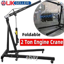 2 Ton Hydraulic Lifter Engine Crane Hoist Workshop Garage Pulley Trolley Lift UK