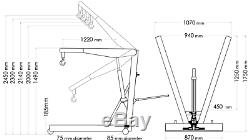 2 Ton Professional Lifting/Hoisting Set with Engine Crane, Stand & Load Leveller
