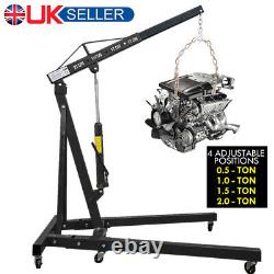 2 Ton Tonne Folding Hydraulic Engine Motor Crane Stand Hoist lift Jack Garage UK