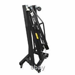 2 Ton Tonne Hydraulic Folding Engine Crane Hoist Lift Stand With Wheels Workshop