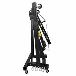 2 Ton Tonne Hydraulic Folding Engine Crane Hoist Lift Stand With Wheels Workshop