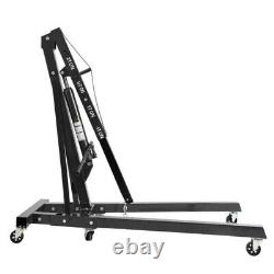 2 Ton Tonne Hydraulic Folding Engine Crane Hoist Lift Stand With Wheels Workshop