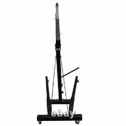 2 Ton Tonne Hydraulic Folding Engine Crane Hoist Lift Stand With Wheels Workshop