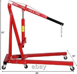 2 Tonne Hydraulic Folding Engine Crane Stand Hoist Lift Jack Garage Workshop Red