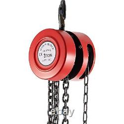 3 Ton 10ft Lift Chain Hoist 6600lbs Winch Lift Dual Hook Manual Hand Chain Block