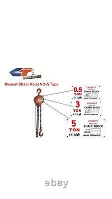 3 Ton Chain Hoist Puller Block Fall Chain Lift Hand Tools Chain With Hook