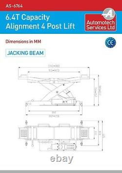 4 Post Wheel Alignment Lift / Vehicle Car Ramp / Hoist 6.4 Ton, With Jack Beam
