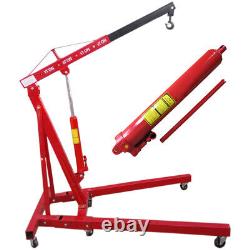 Adjustable 1 Ton Tonne Engine Crane Stand Hoist lift Jack Hydraulic Folding Red