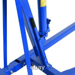 Blue 2 Ton Hydraulic Engine Crane Stand Folding Mechanics 2000kg Hoist Lift Jack