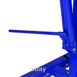 Blue Hydraulic Folding Engine Crane Stand Hoist Lift Jack Wheels Workshop 1 Ton