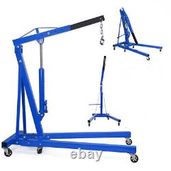 Blue Industrial 2 Ton Hydraulic Lift Folding Engine Crane Hoist Lift Jack Stand