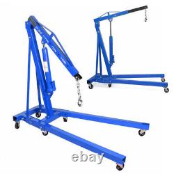 Blue Industrial 2 Ton Hydraulic Lift Folding Engine Crane Hoist Lift Jack Stand