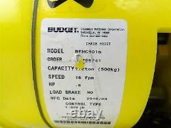 Budgit 1/2TON Electric Chain Hoist, 230/460v 3PH, BEHC5016