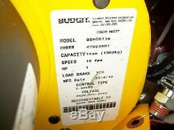 Budgit Behc Manguard Electric Chain Hoist 1 Ton Capacity 16 Fpm Behc0116 (85)