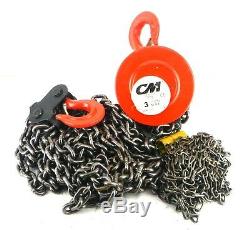CM 2214 Manual Chain Hoist 3 TON 6000 LBS 20' Lift Low Headroom 65 Lbs Force
