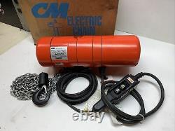 CM Lodestar Electric Chain Hoist 1/4 Ton 10ft Lift 16 FPM Model B 110/120V New