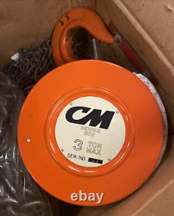 CM Series 622 Hand Chain Hoist / Hook Mount / 3 Ton Capacity / 15 FT Lift