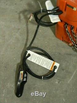 CM Valustar Electric Chain Hoist 1/2 Ton Capacity 10 Ft Lift 16 FPM 230/460v 3Ph
