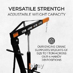 Engine Crane 1 Tonne Ton Hydraulic Handle Folding Hoist Lift Jack Stand Workshop