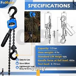 FITHOIST Chain Hoist Come Along 1/2 Ton Mini Lever Chain Hoist 1100Lbs Capaci