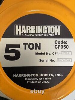 HARRINGTON CF050-15 Manual Chain Hoist 5 Ton 15 ft