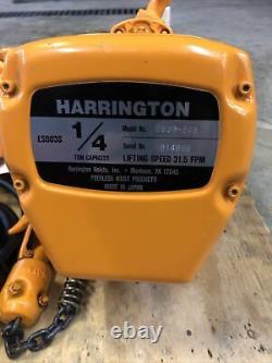 HARRINGTON ES003S ELECTRIC CHAIN HOIST 1/4 TON 12 LIFT 230/460V NEW Old Stock