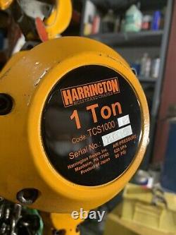 HARRINGTON TCS1000P2 Air Hoist, 1 Ton Cap, 15 ft. Lft NEW 2015 CM, Budgit, Yale