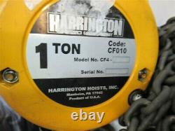 Harrington CF010-30, 1 Ton Chain Hoist, 30' Lift