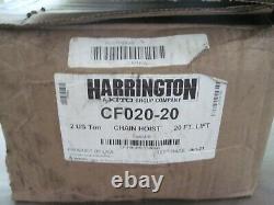 Harrington CF4 CF020-20 Manual Hand Chain Hoist, 2 Ton Load, 20' Lift