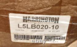 Harrington LB020-10, 2 Ton Lever Chain Hoist, 10 Lift