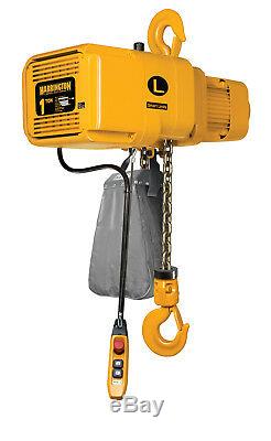 Harrington NER2010LD-10 One Ton Electric Chain Hoist, 10 ft lift